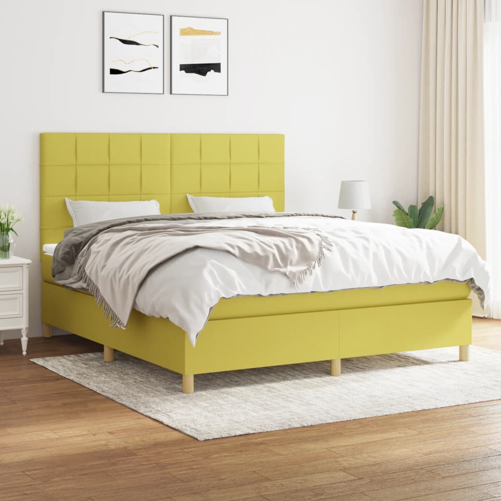 Boxspringbett Mit Matratze Stoff Grün