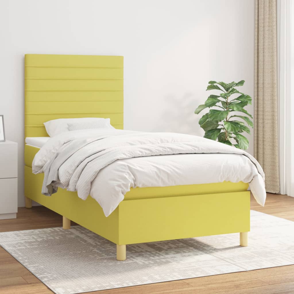 Boxspringbett Mit Matratze Stoff Grün