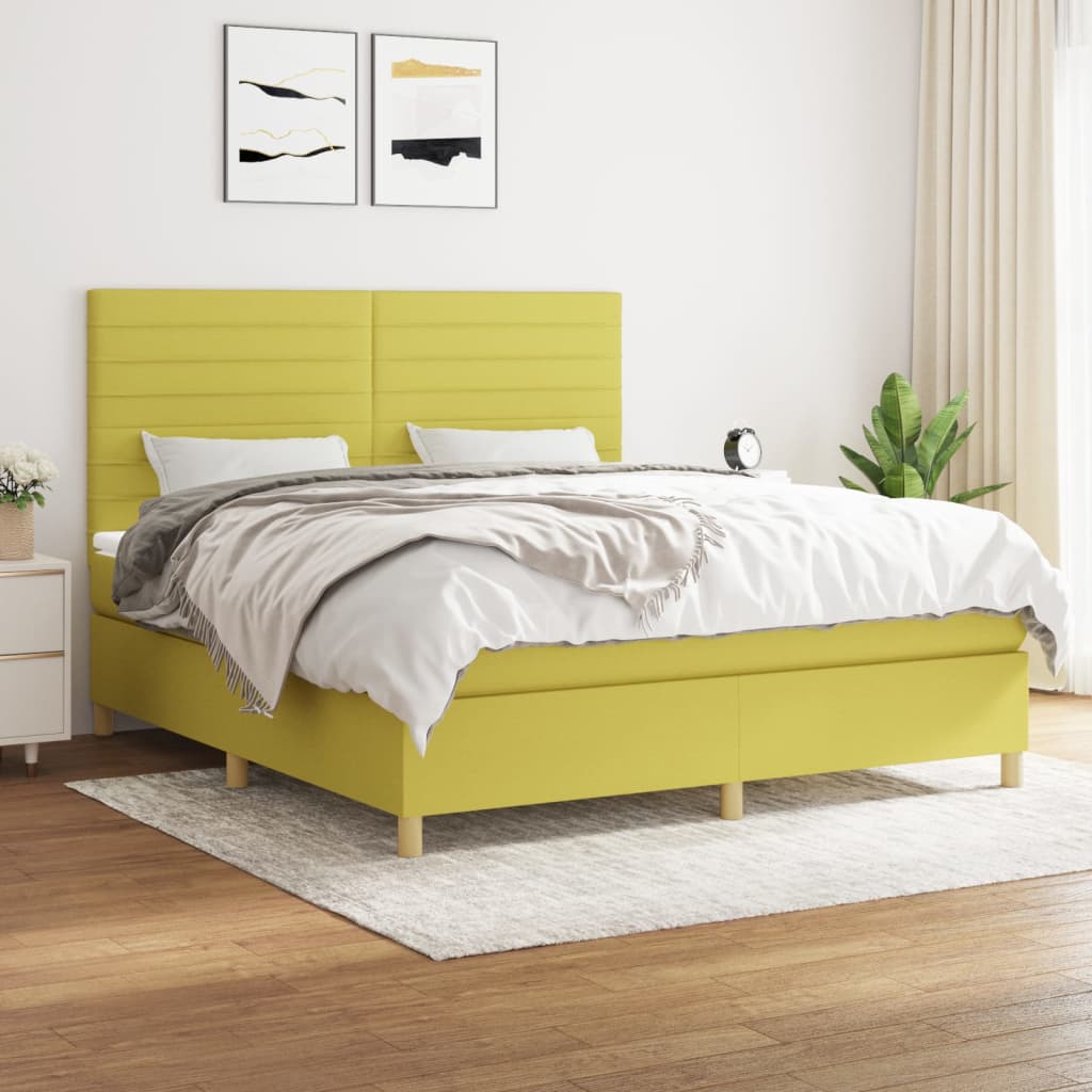Boxspringbett Mit Matratze Stoff Grün