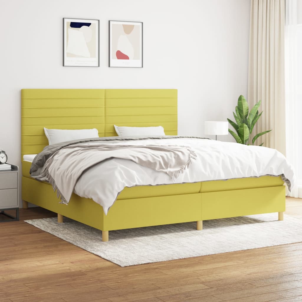 Boxspringbett Mit Matratze Stoff Grün