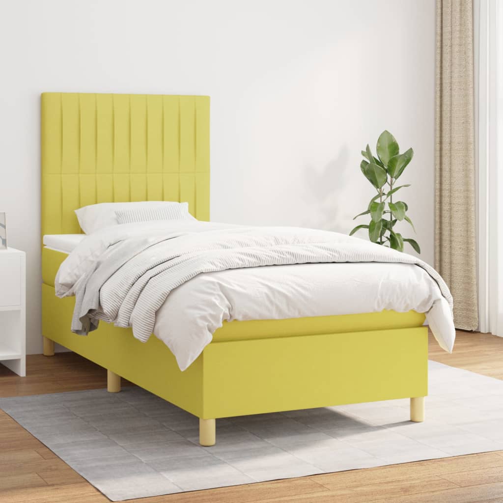Boxspringbett Mit Matratze Stoff Grün