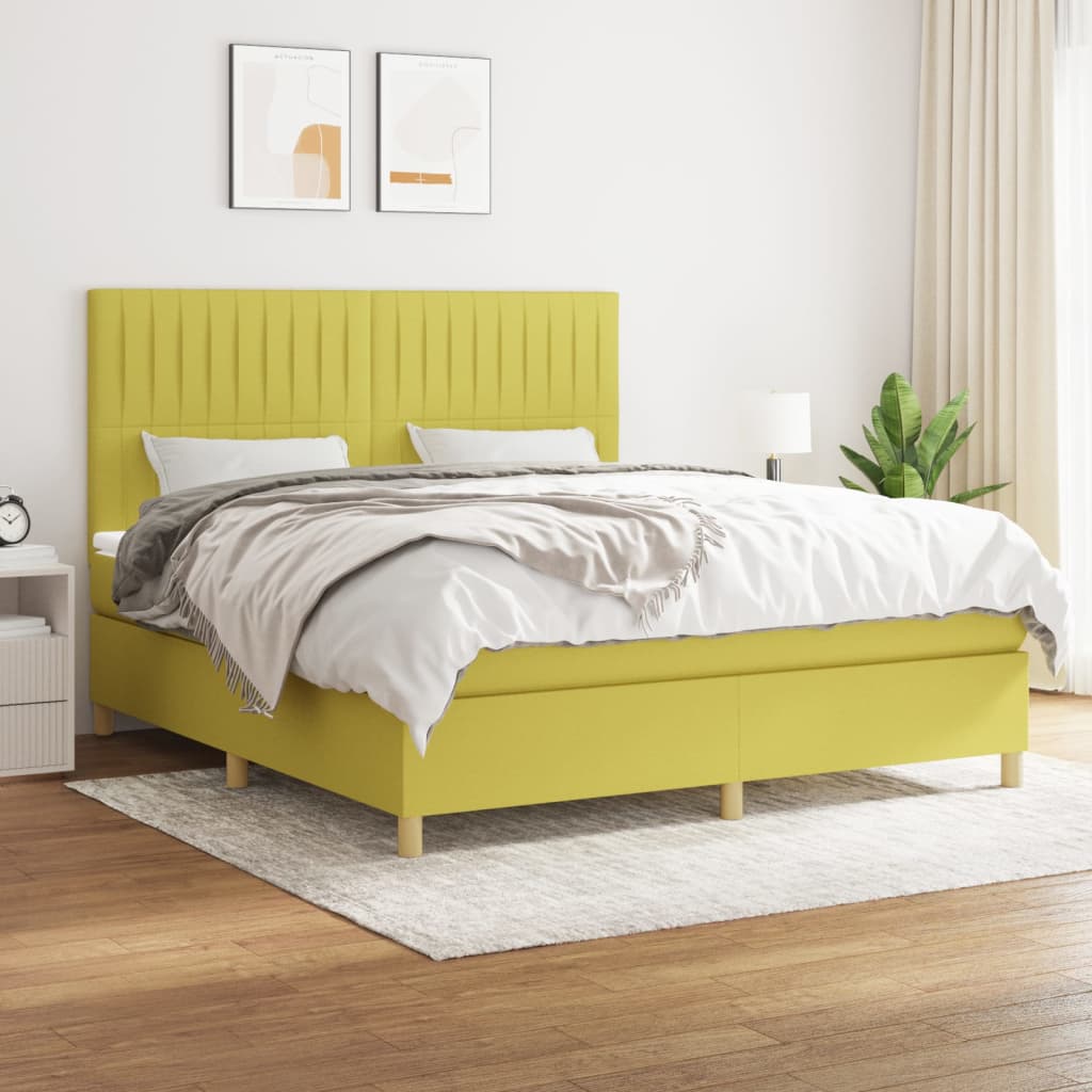 Boxspringbett Mit Matratze Stoff Grün