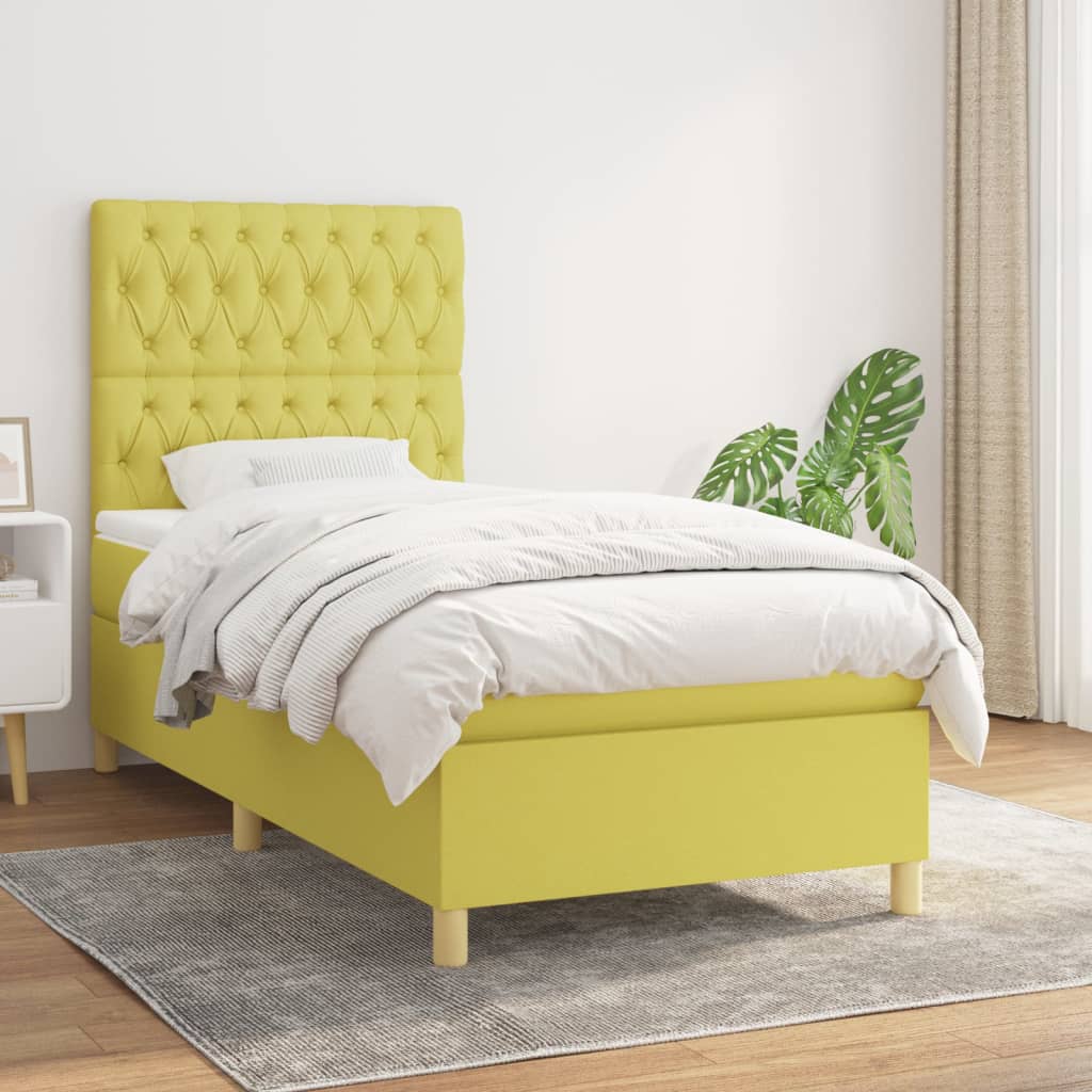 Boxspringbett Mit Matratze Stoff Grün