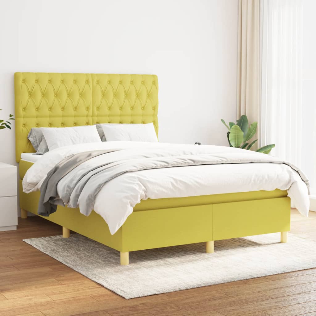 Boxspringbett Mit Matratze Stoff Grün