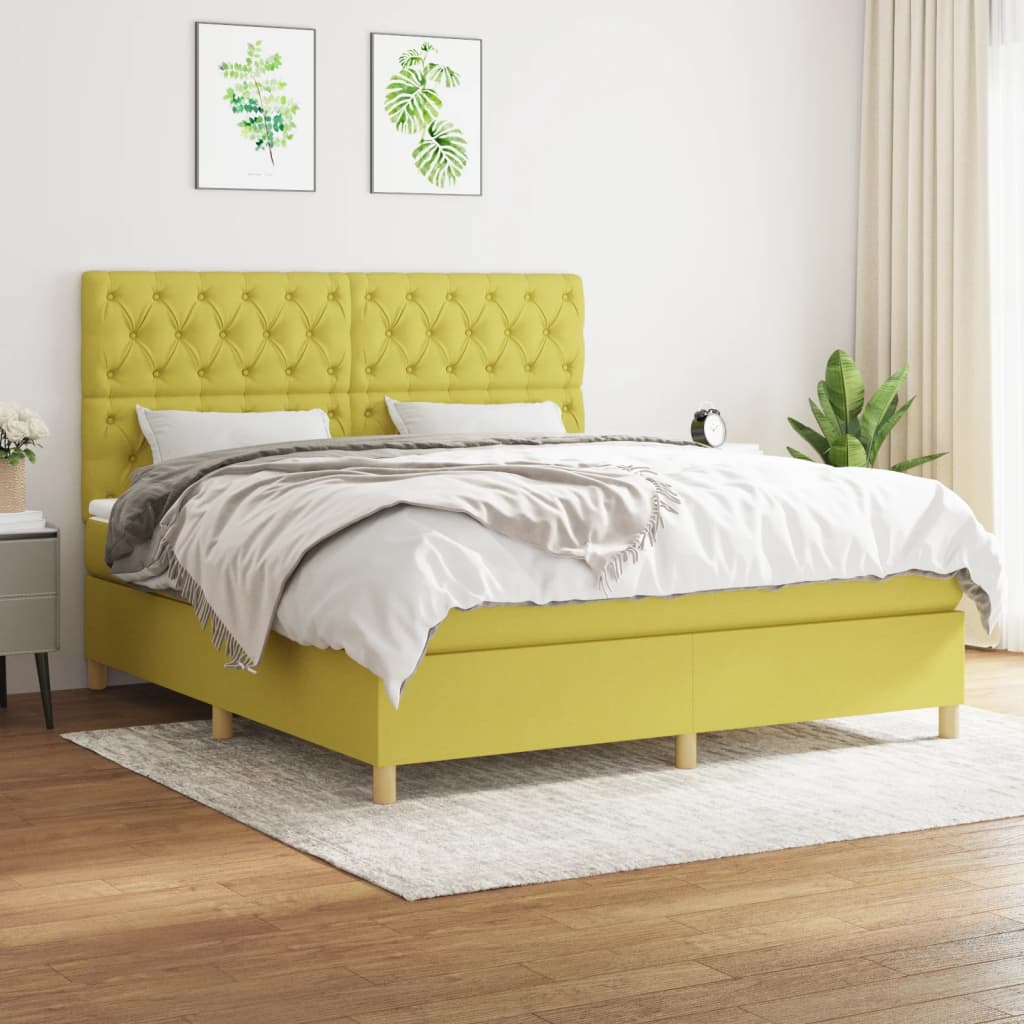 Boxspringbett Mit Matratze Stoff Grün