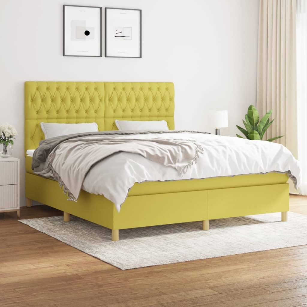 Boxspringbett Mit Matratze Stoff Grün