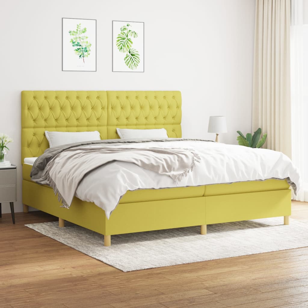Boxspringbett Mit Matratze Stoff Grün