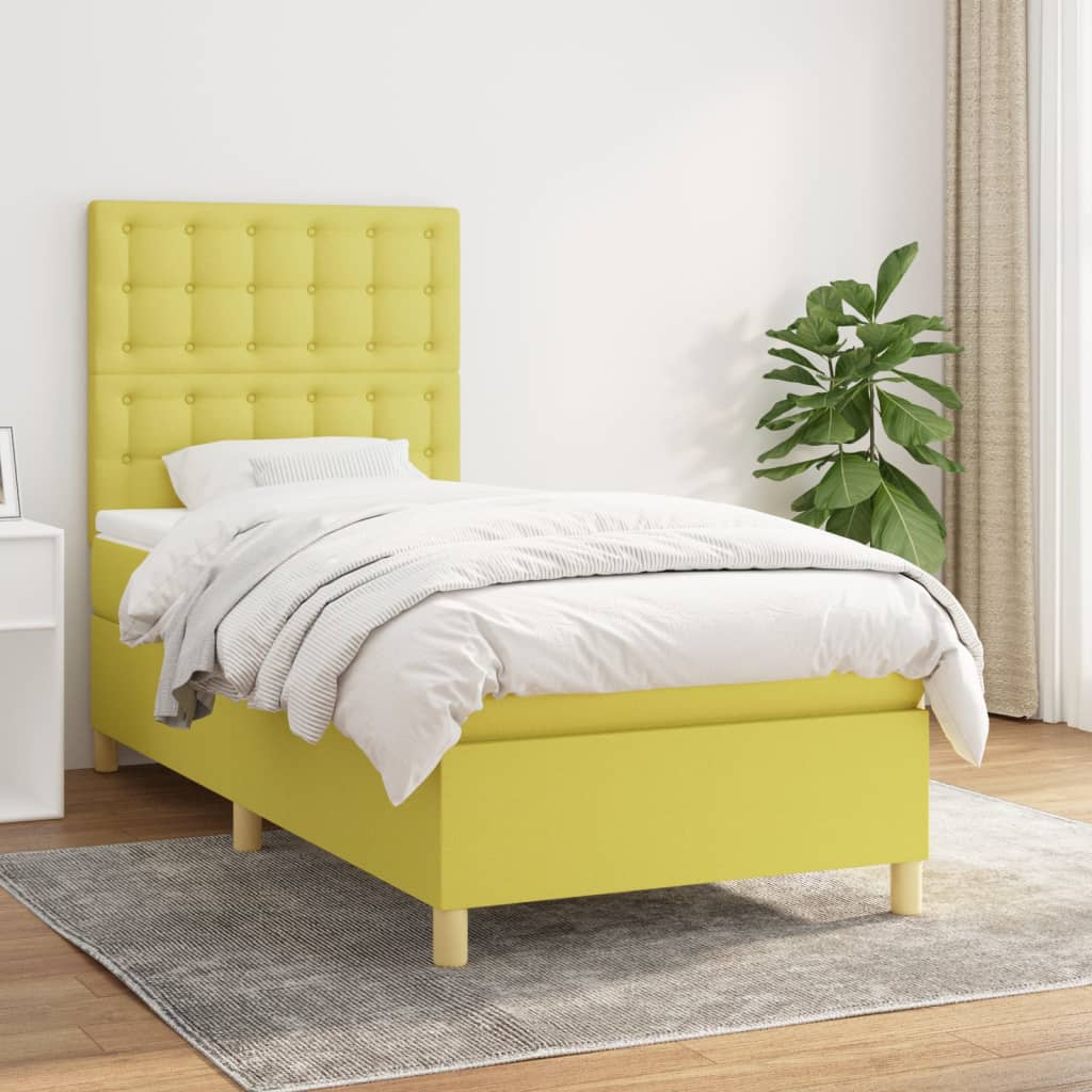 Boxspringbett Mit Matratze Stoff Grün