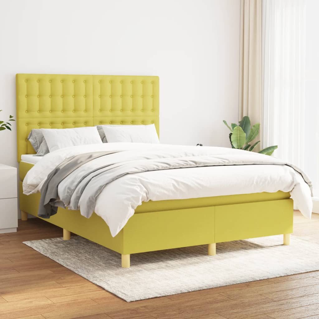 Boxspringbett Mit Matratze Stoff Grün