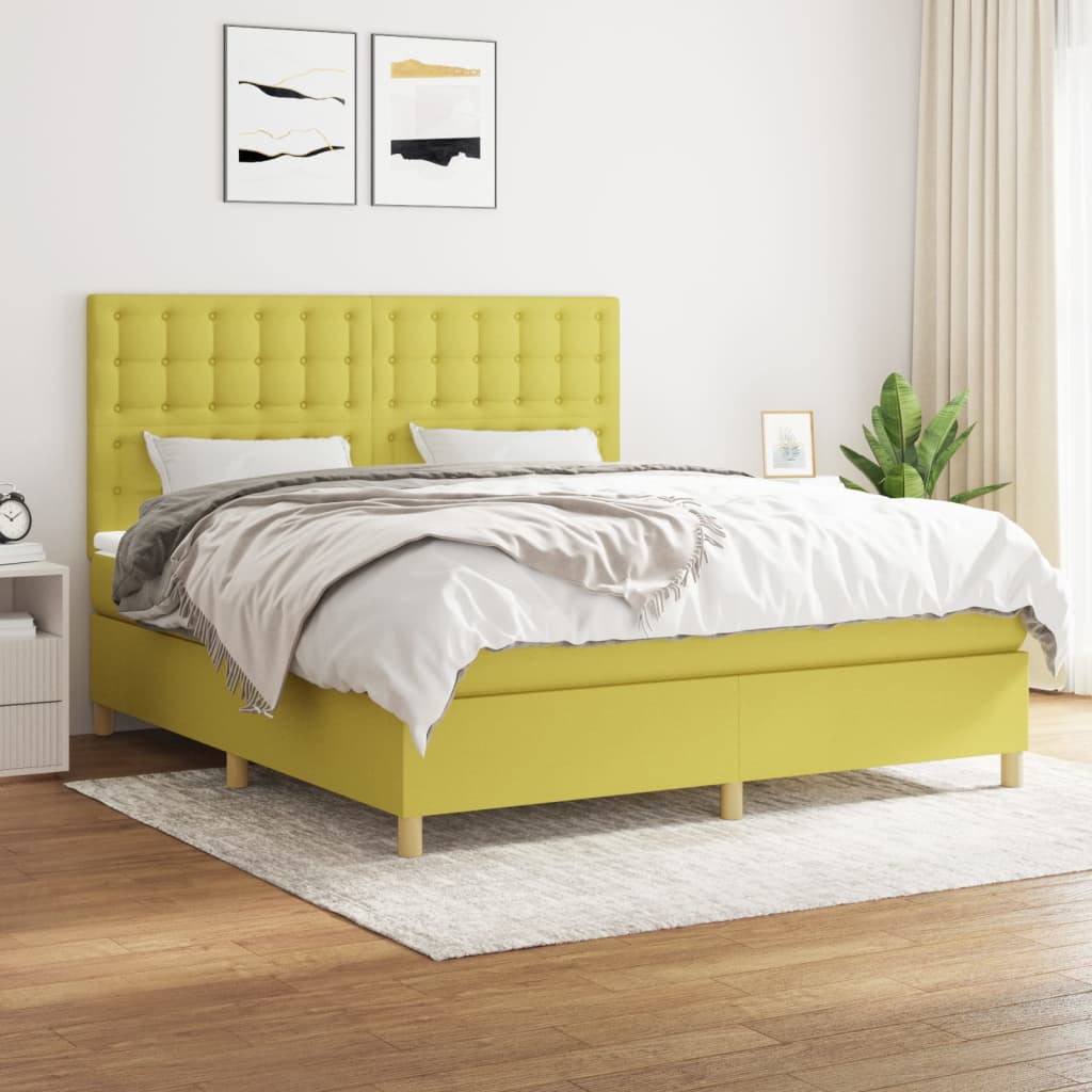 Boxspringbett Mit Matratze Stoff Grün