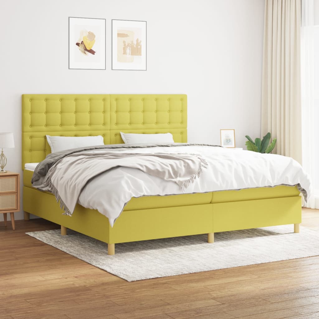 Boxspringbett Mit Matratze Stoff Grün