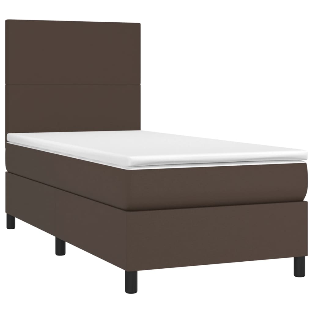 Boxspringbett Mit Matratze Kunstleder Braun