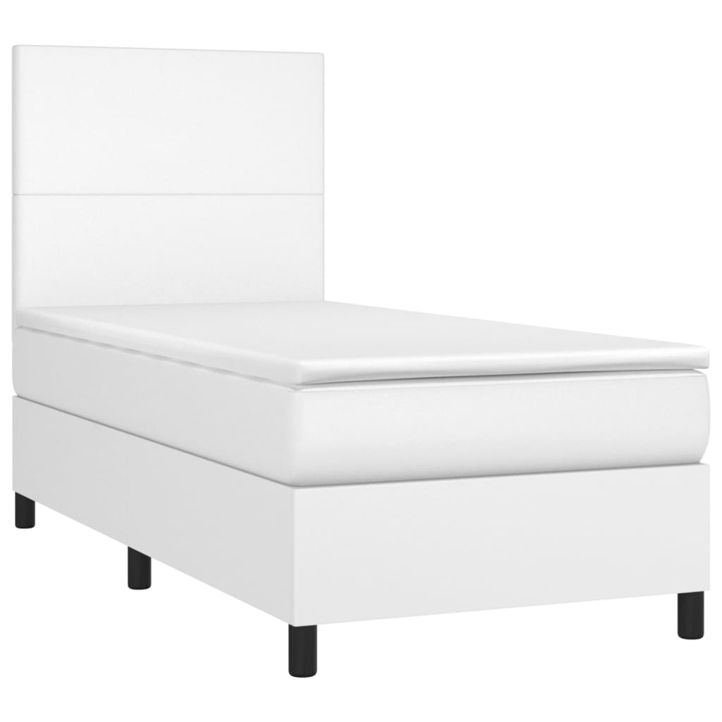 Boxspringbett Mit Matratze Kunstleder Weiß