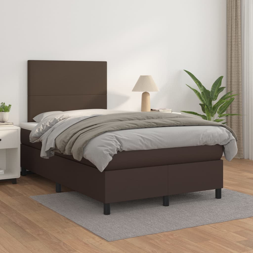 Boxspringbett Mit Matratze Kunstleder Braun