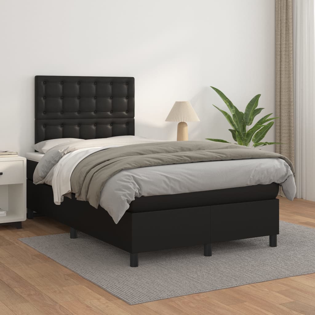 Boxspringbett Mit Matratze Kunstleder Schwarz
