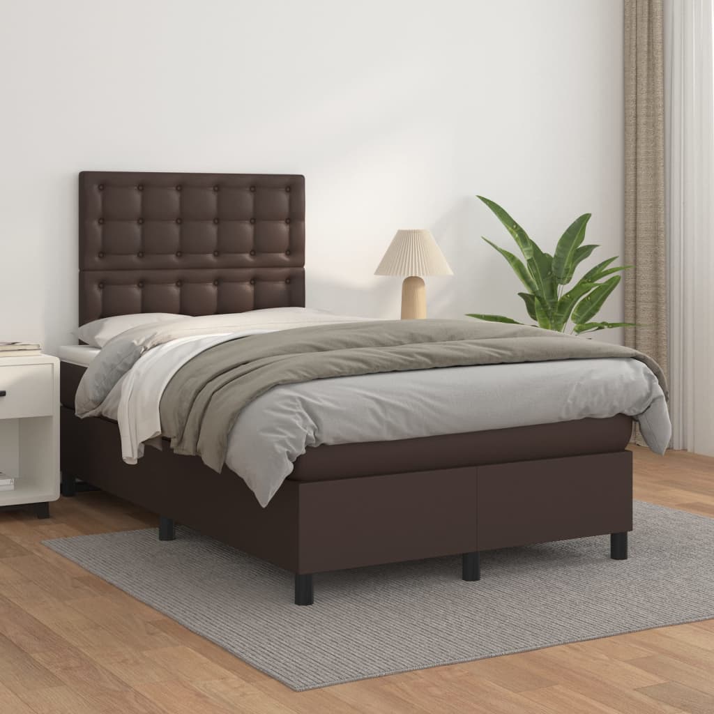 Boxspringbett Mit Matratze Kunstleder Braun