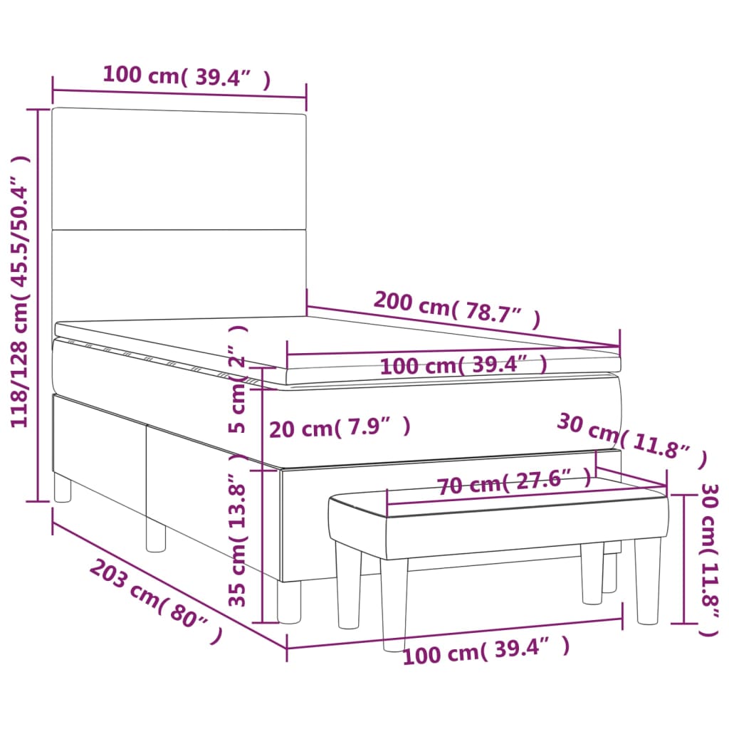 Boxspringbett Mit Matratze Stoff Hellgrün