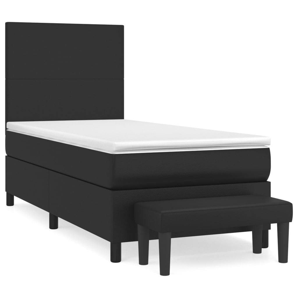 Boxspringbett Mit Matratze Kunstleder Schwarz