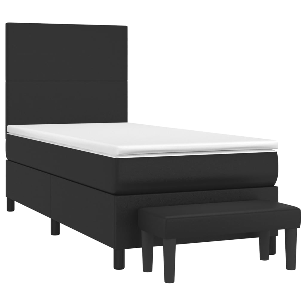 Boxspringbett Mit Matratze Kunstleder Schwarz