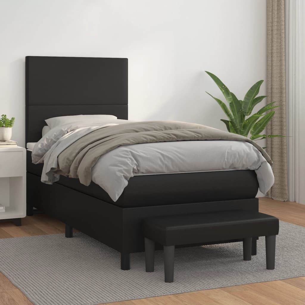 Boxspringbett Mit Matratze Kunstleder Schwarz
