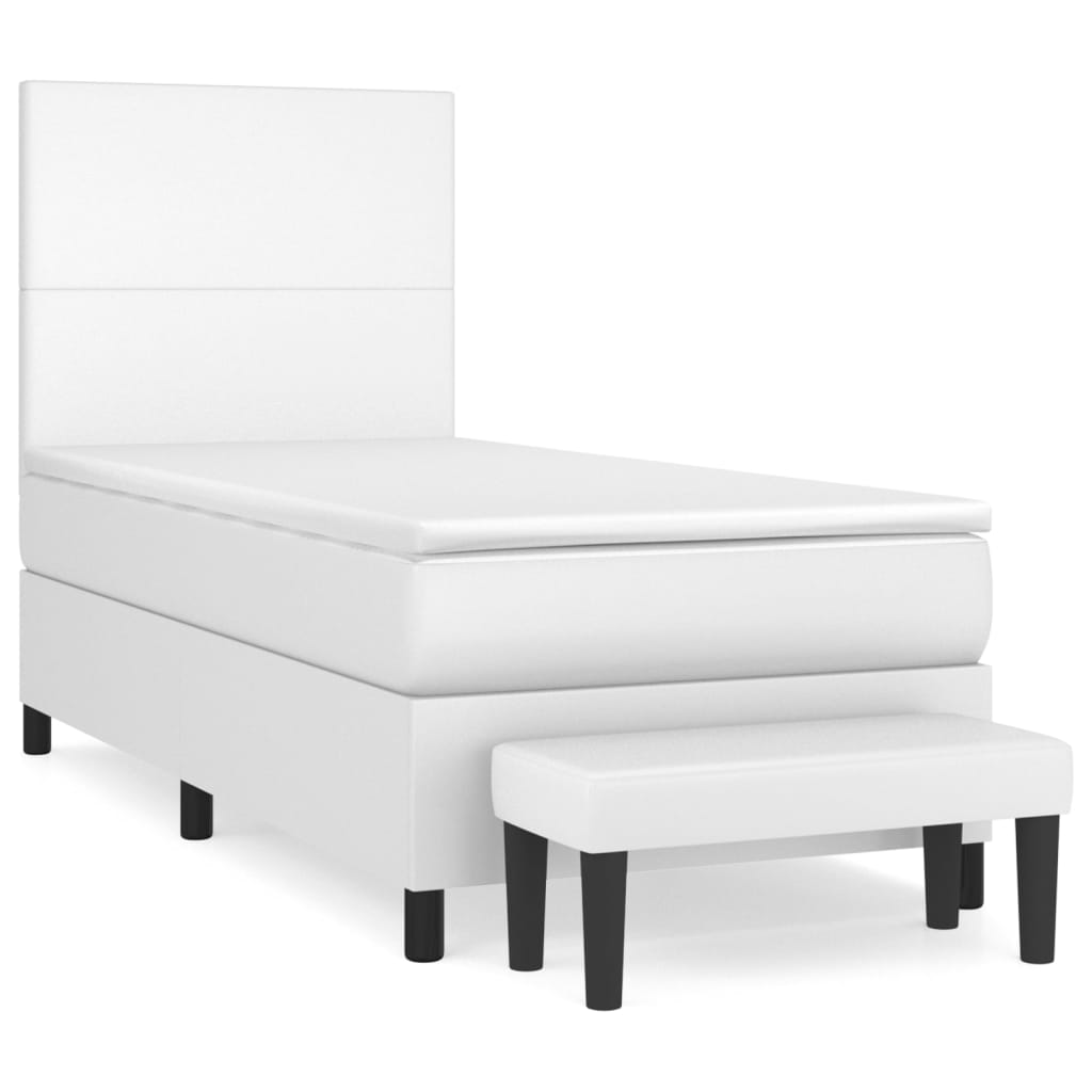Boxspringbett Mit Matratze Kunstleder Weiß