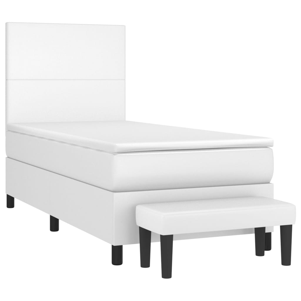 Boxspringbett Mit Matratze Kunstleder Weiß