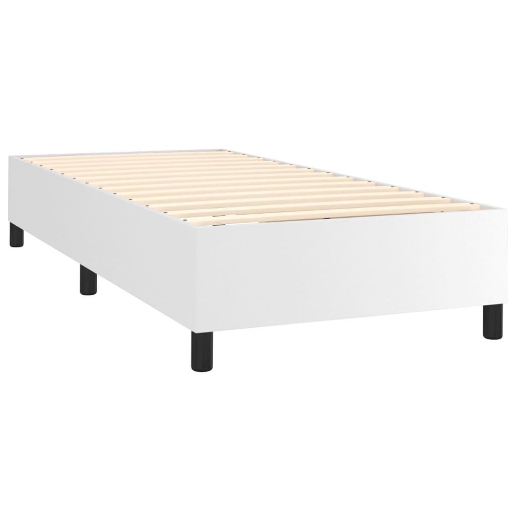 Boxspringbett Mit Matratze Kunstleder Weiß