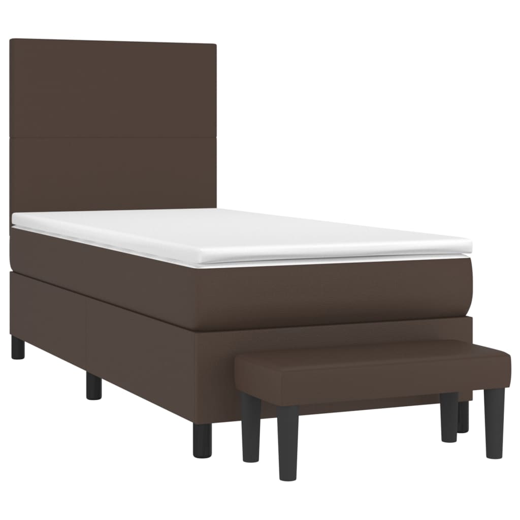 Boxspringbett Mit Matratze Kunstleder Braun