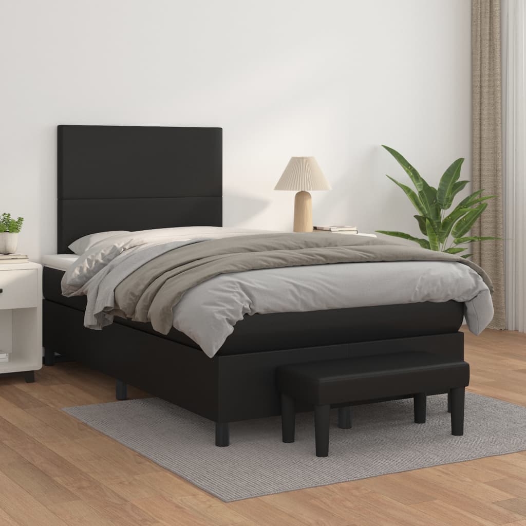 Boxspringbett Mit Matratze Kunstleder Schwarz