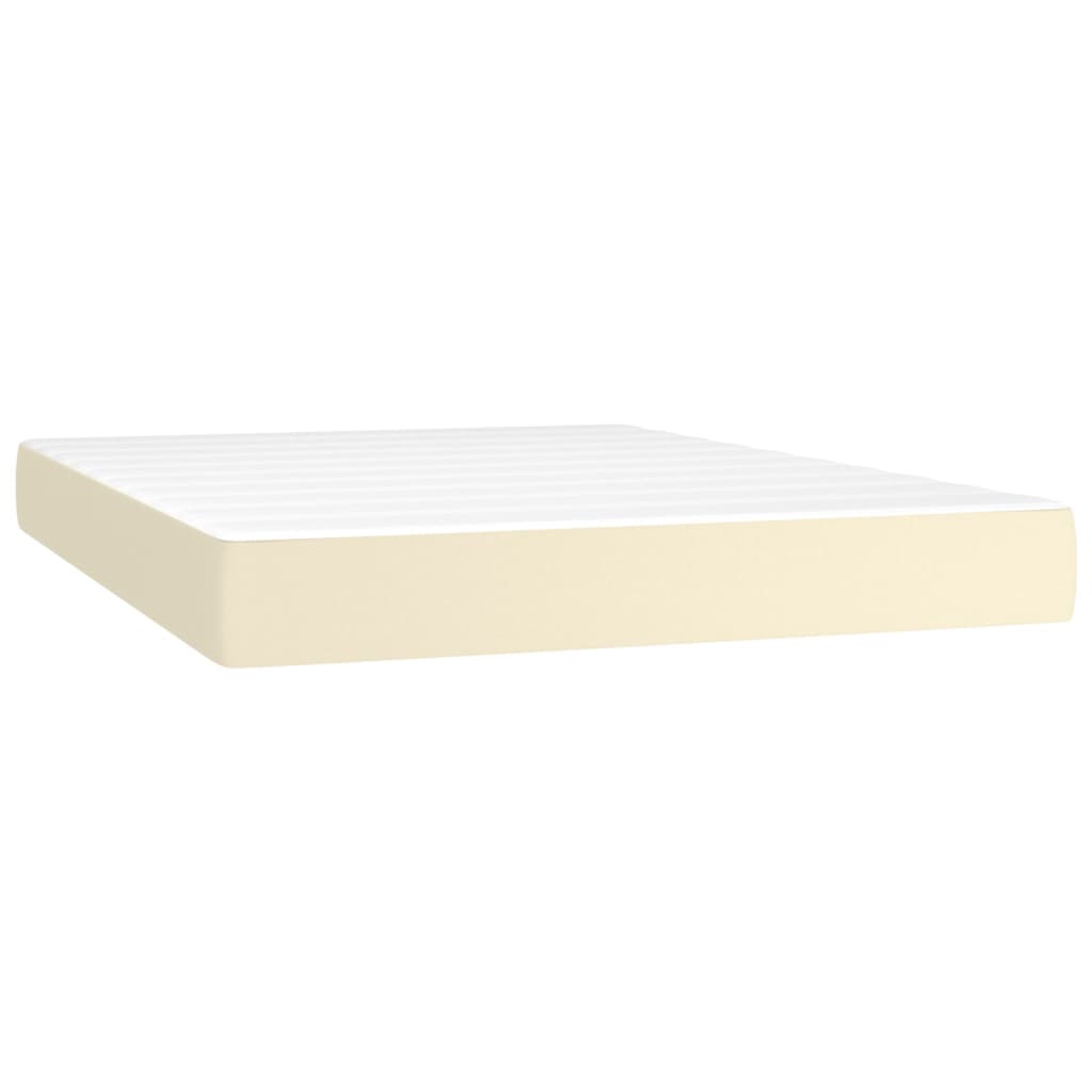 Boxspringbett Mit Matratze Kunstleder Creme