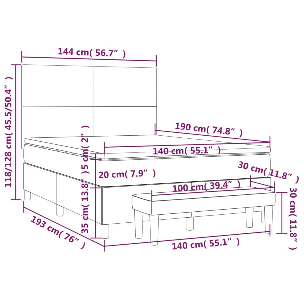 Boxspringbett Mit Matratze Kunstleder Creme
