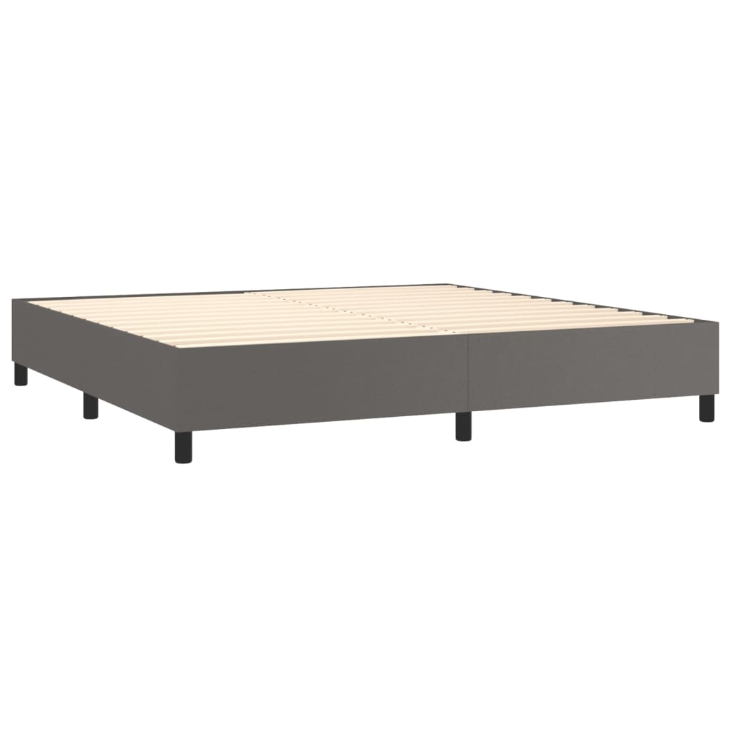 Boxspringbett Mit Matratze Kunstleder Grau