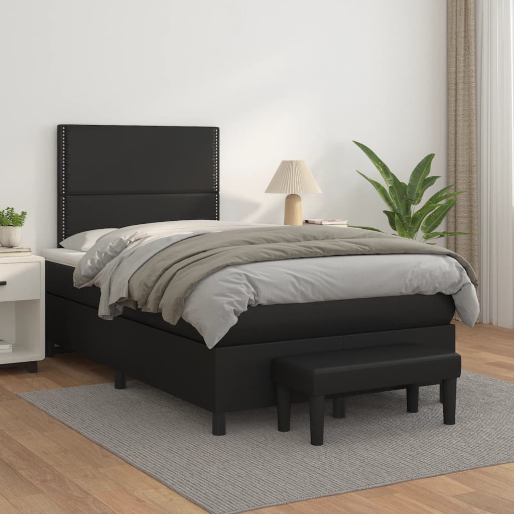 Boxspringbett Mit Matratze Kunstleder Schwarz