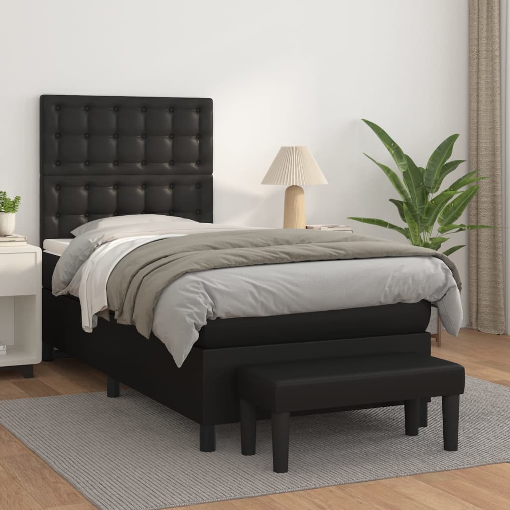 Boxspringbett Mit Matratze Kunstleder Schwarz