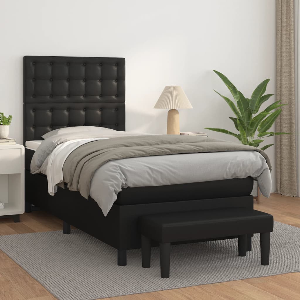 Boxspringbett Mit Matratze Kunstleder Schwarz
