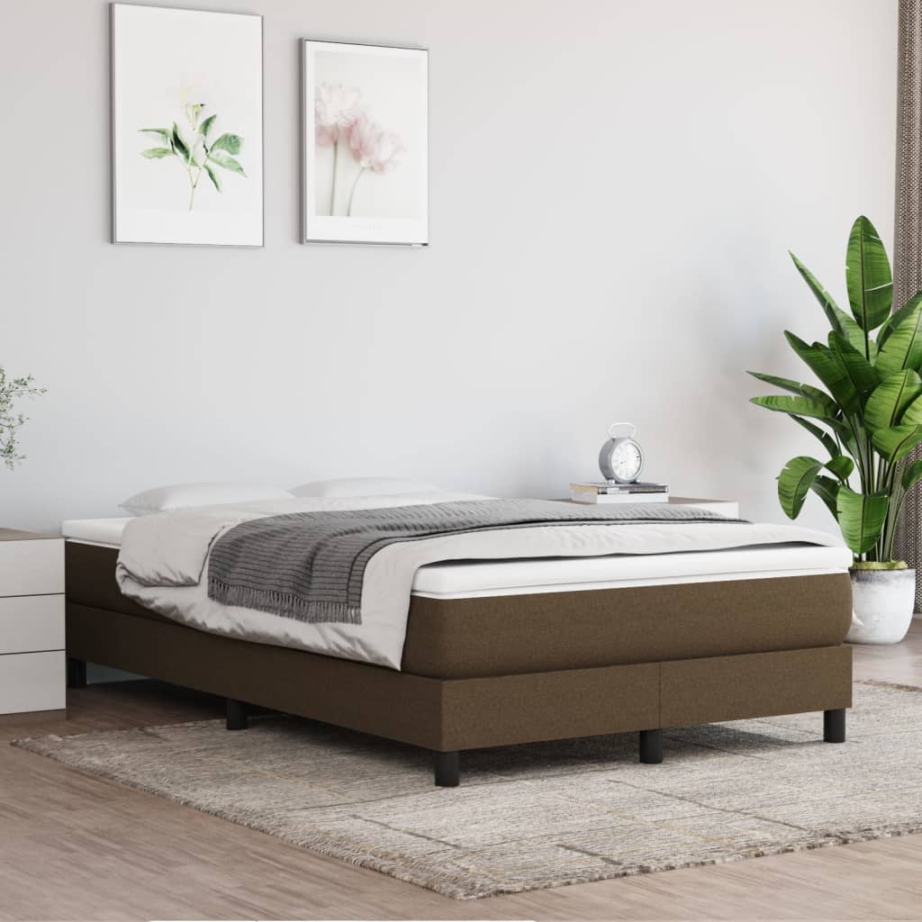 Boxspringbett Mit Matratze Stoff Dunkelbraun