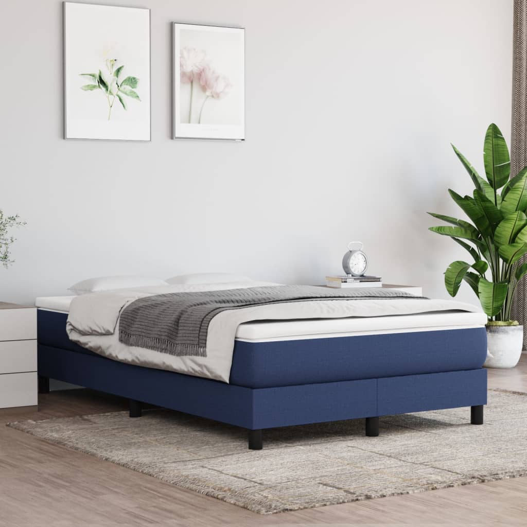 Boxspringbett Mit Matratze Stoff Blau