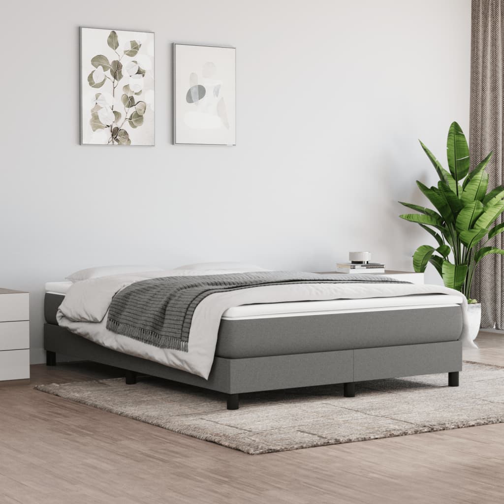 Boxspringbett Mit Matratze Stoff Dunkelgrau