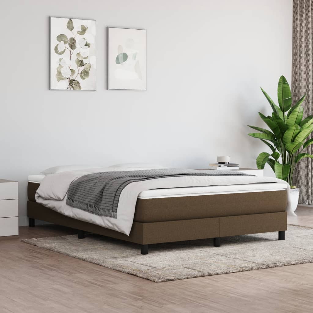 Boxspringbett Mit Matratze Stoff Dunkelbraun