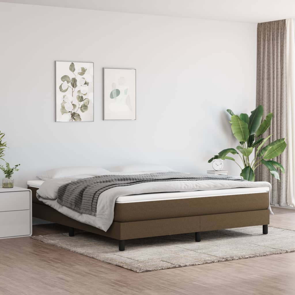 Boxspringbett Mit Matratze Stoff Dunkelbraun