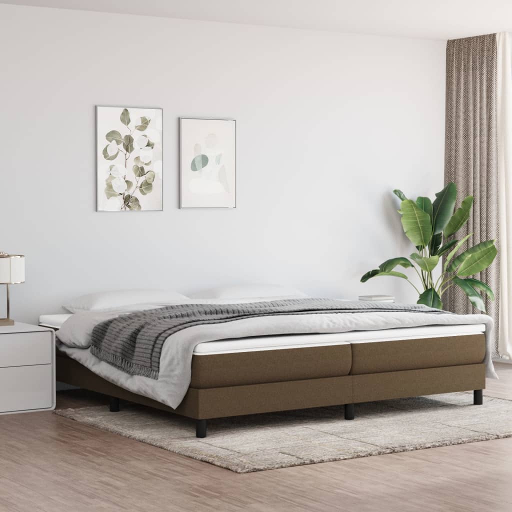 Boxspringbett Mit Matratze Stoff Dunkelbraun
