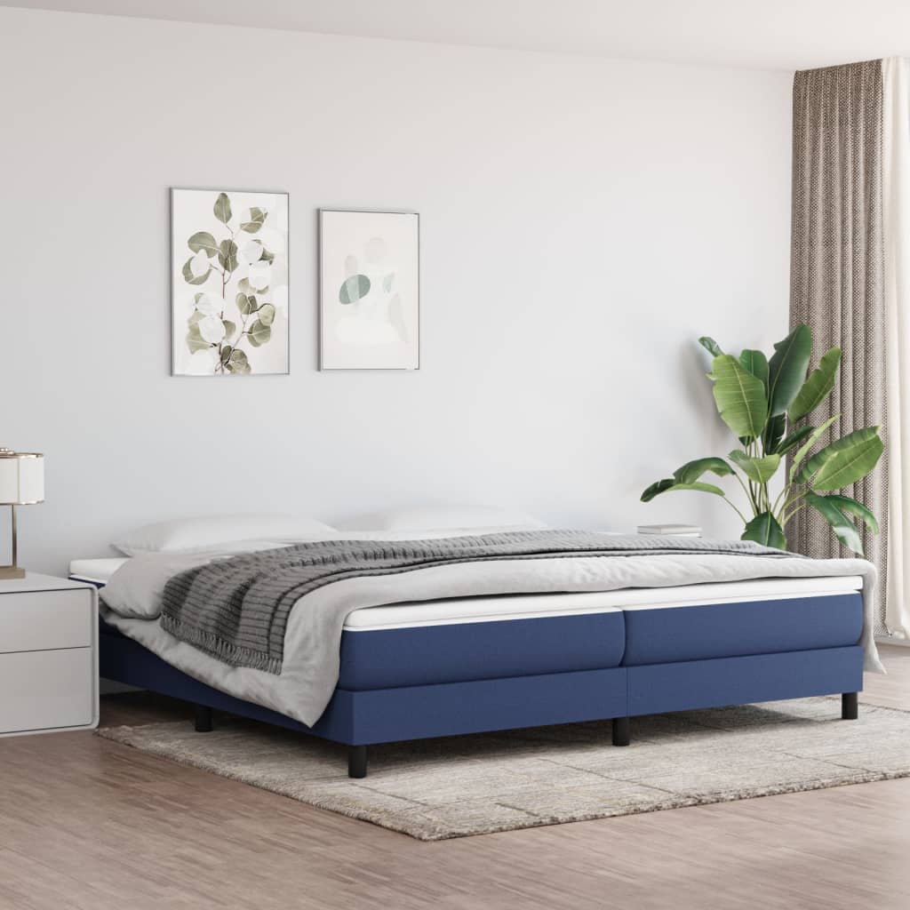 Boxspringbett Mit Matratze Stoff Blau