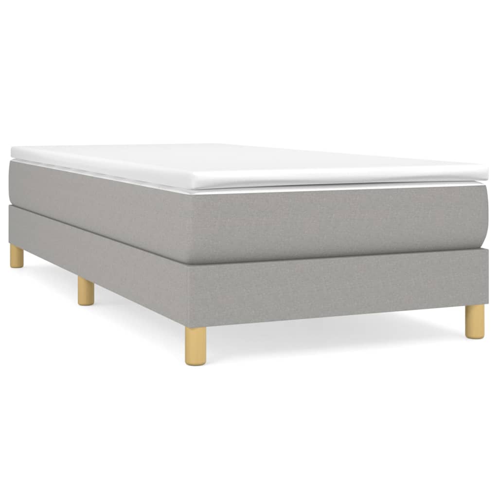 Boxspringbett Mit Matratze Stoff Hellgrau