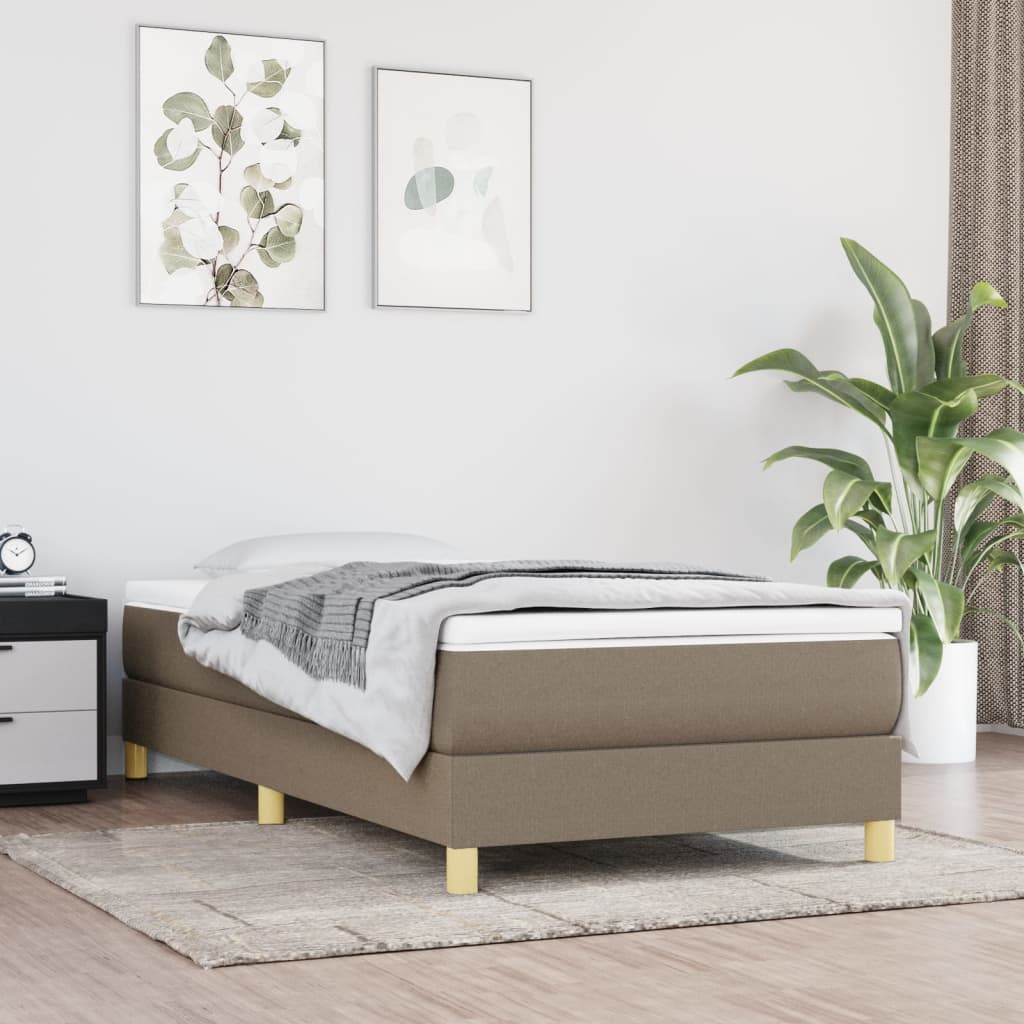 Boxspringbett Mit Matratze Stoff Taupe