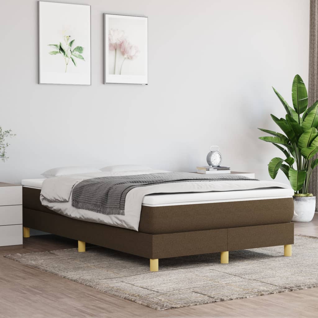 Boxspringbett Mit Matratze Stoff Dunkelbraun