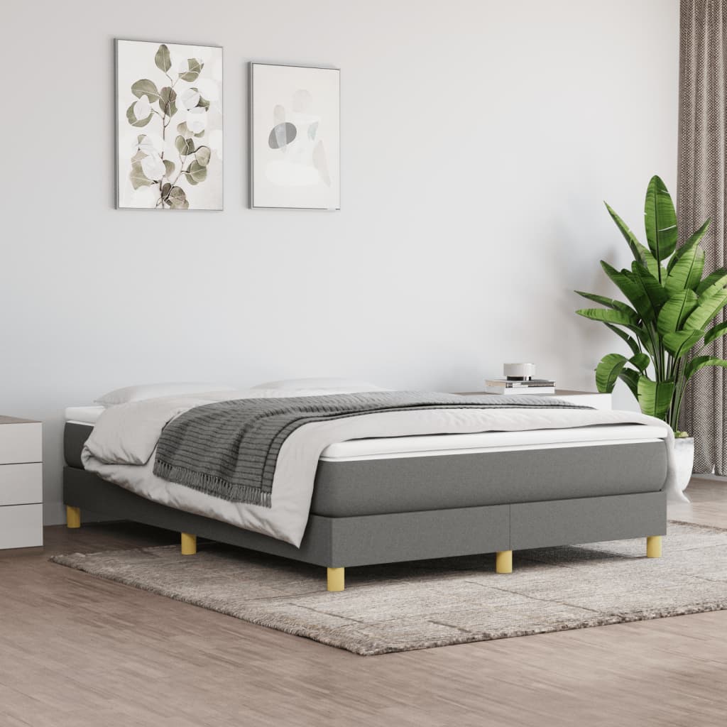 Boxspringbett Mit Matratze Stoff Dunkelgrau
