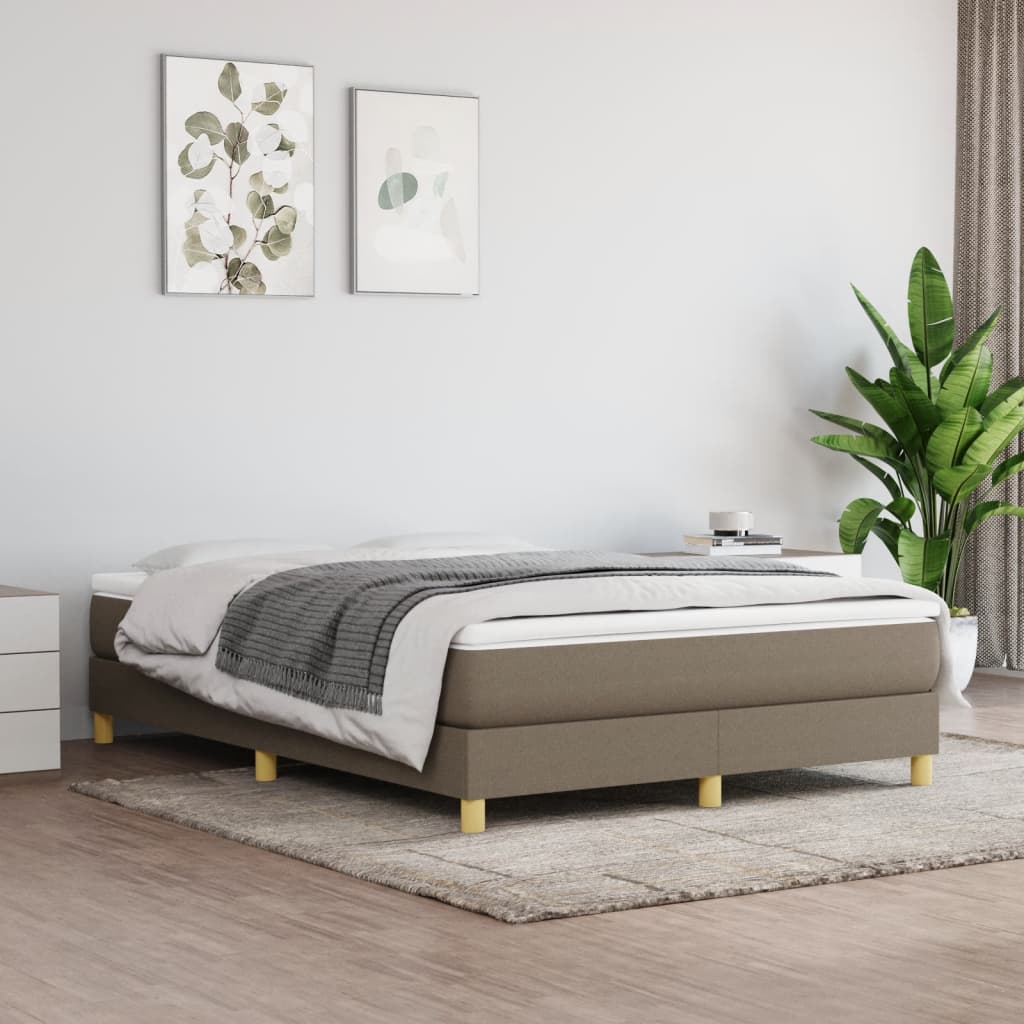 Boxspringbett Mit Matratze Stoff Taupe