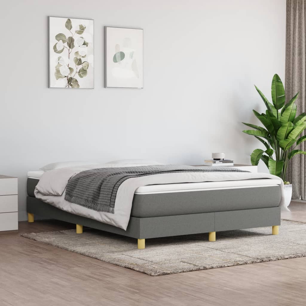 Boxspringbett Mit Matratze Stoff Dunkelgrau
