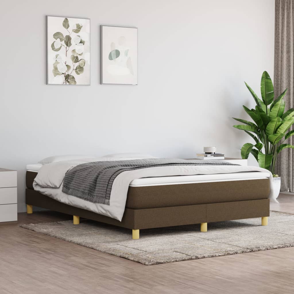 Boxspringbett Mit Matratze Stoff Dunkelbraun