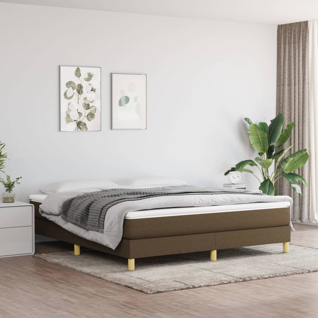 Boxspringbett Mit Matratze Stoff Dunkelbraun